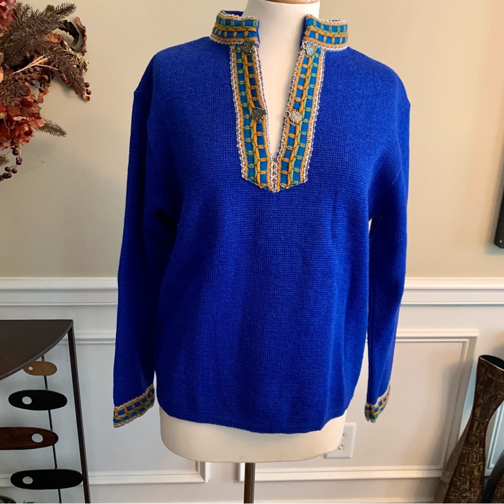 Women's Saks Fifth Ave Sweater Made in Sweden | Size 40 / Medium / L | Blue